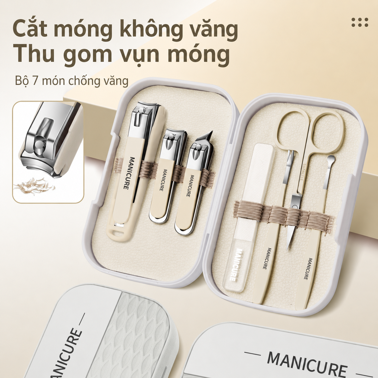 Bộ chăm sóc móng tay chống văng - Thép không gỉ
