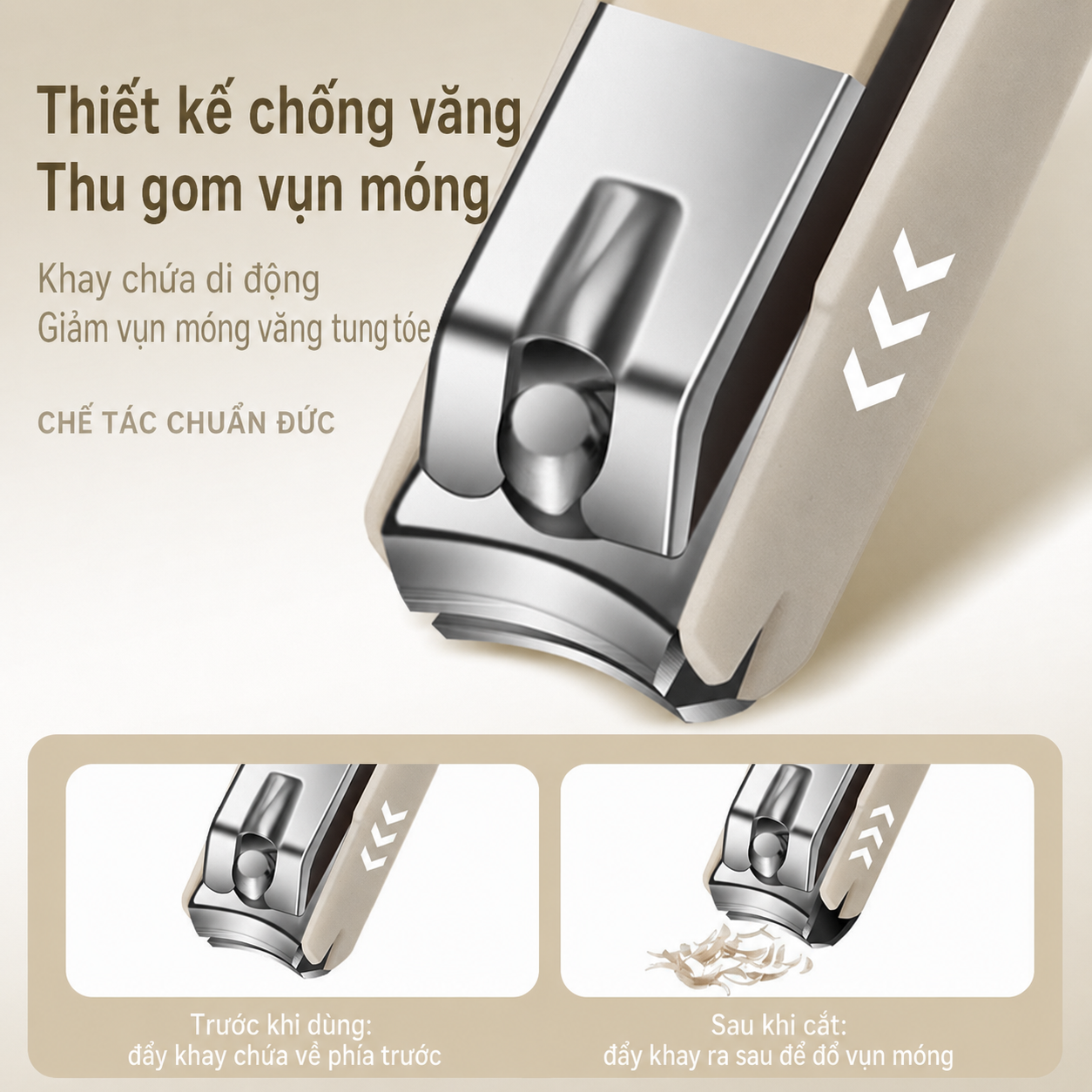 Bộ chăm sóc móng tay chống văng - Thép không gỉ